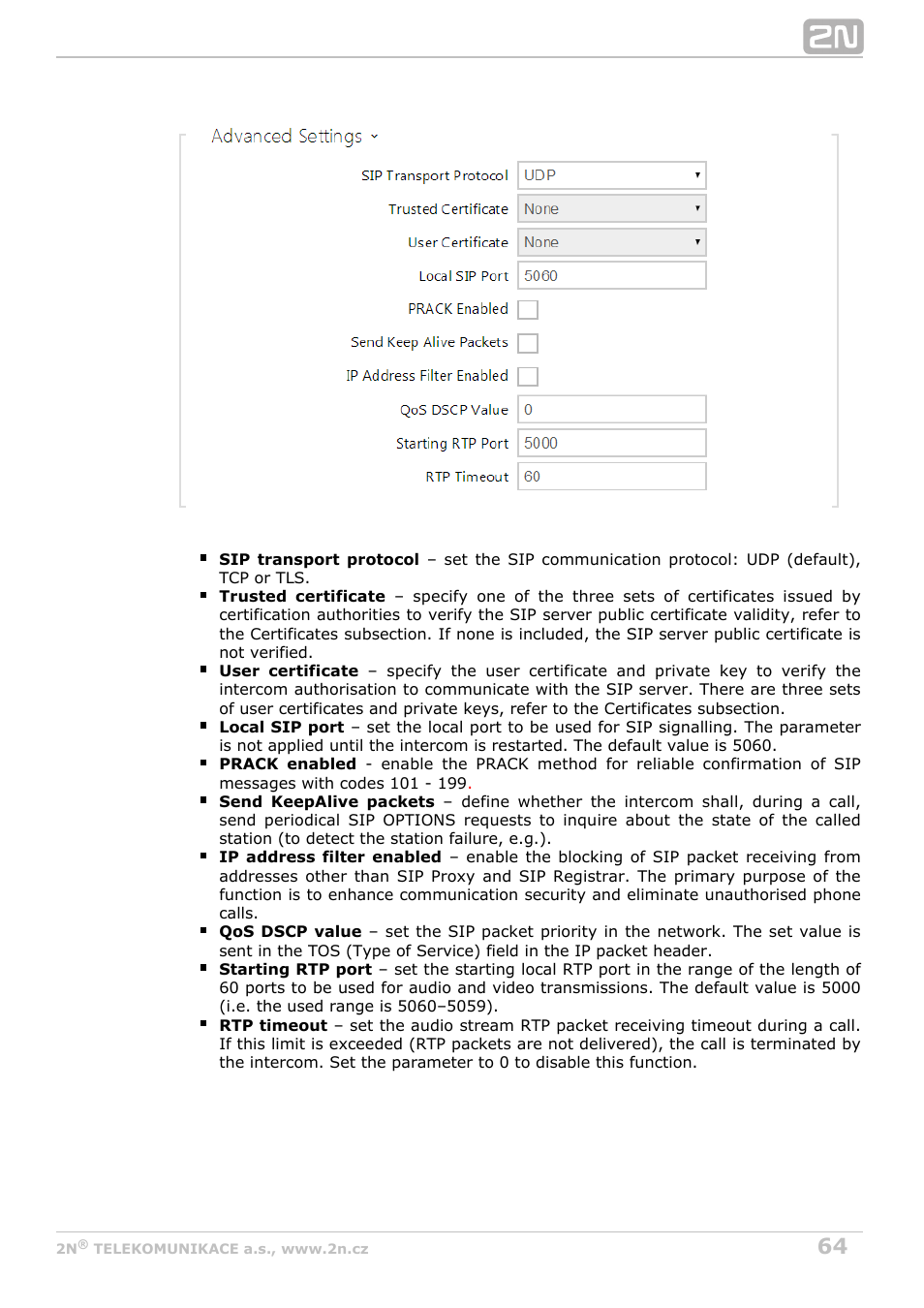 2N Helios IP Configuration Manual v2.7 User Manual | Page 64 / 115