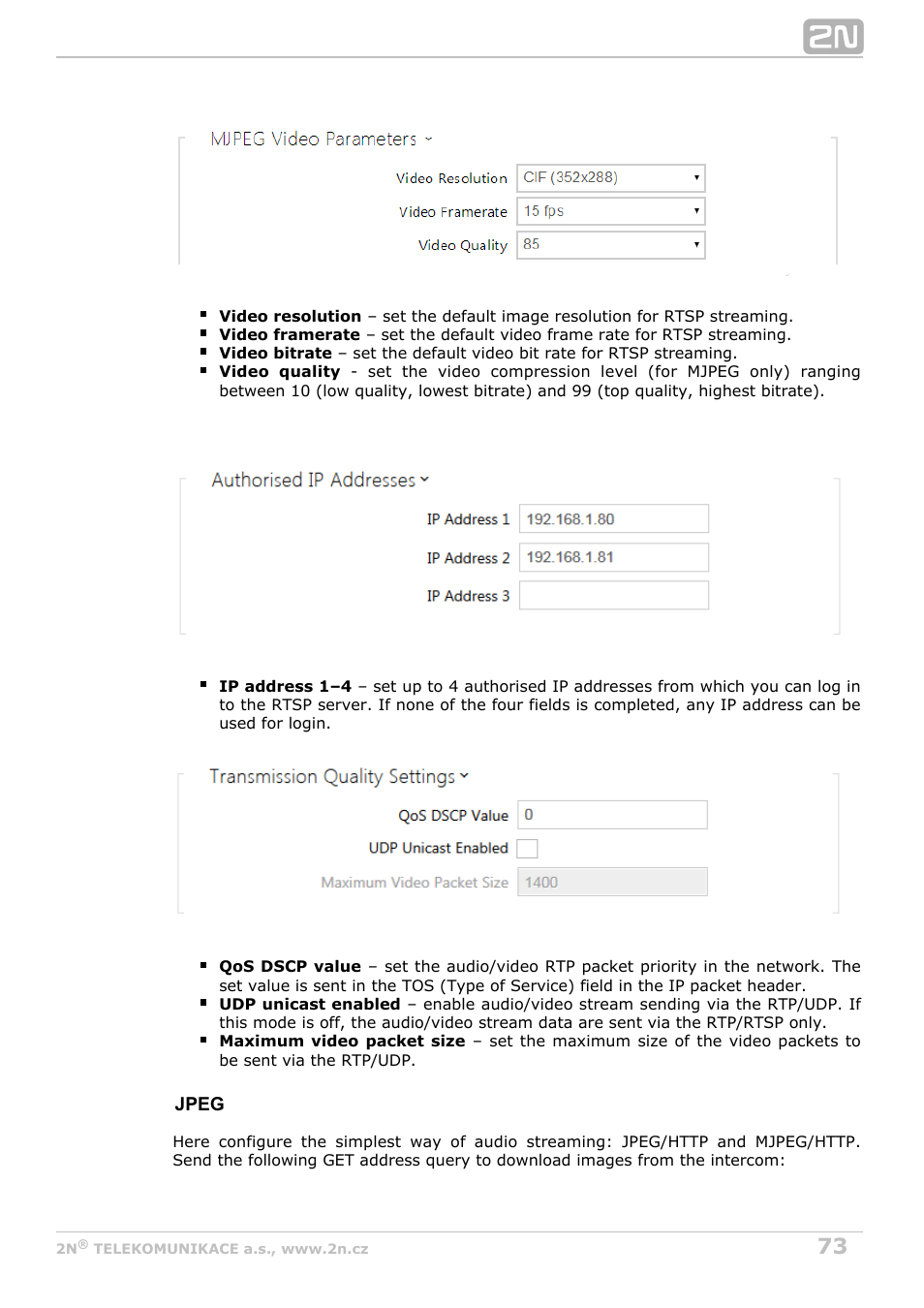 2N Helios IP Configuration Manual v2.7 User Manual | Page 73 / 115