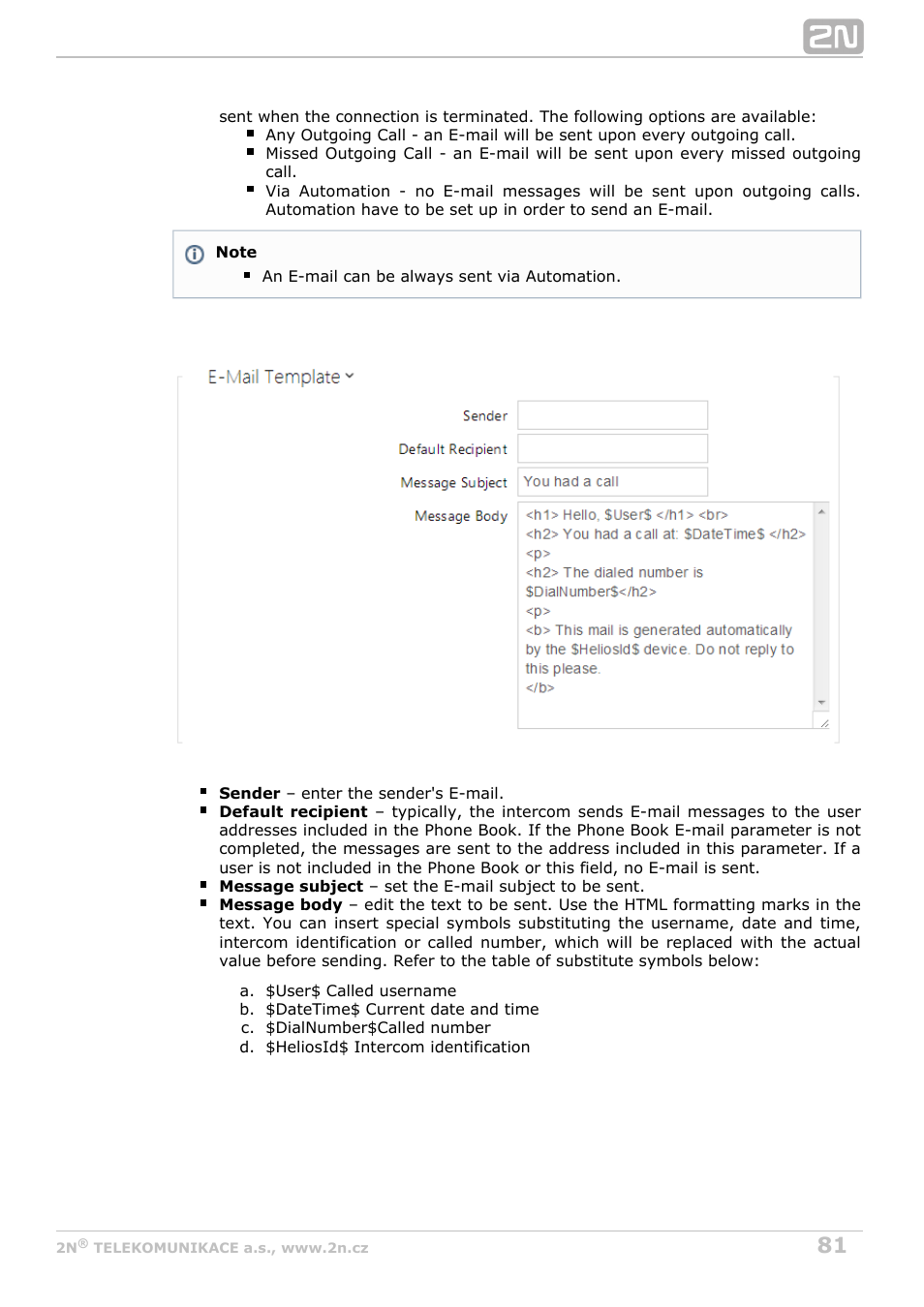 2N Helios IP Configuration Manual v2.7 User Manual | Page 81 / 115