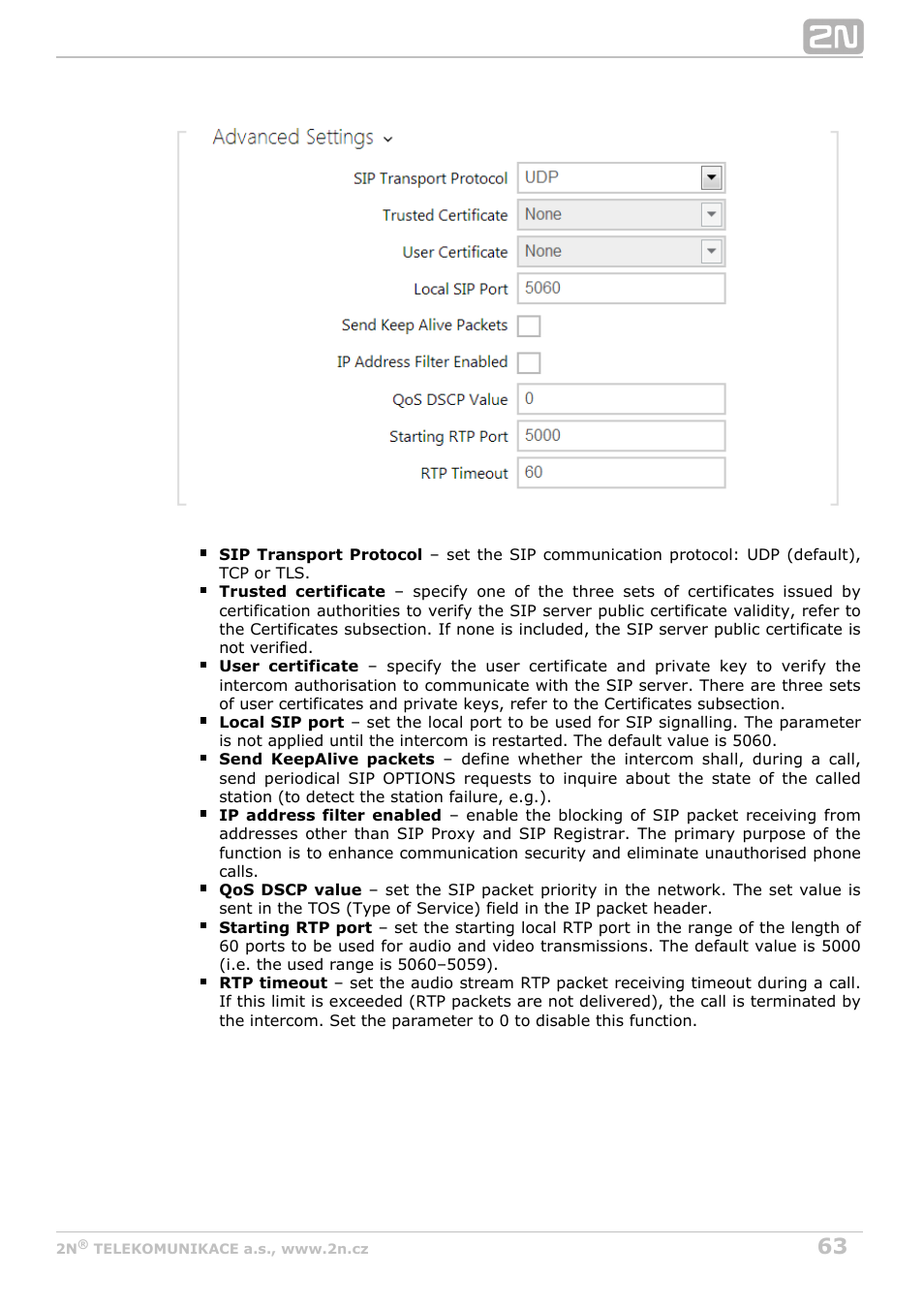 2N Helios IP Configuration manual v2.6 User Manual | Page 63 / 110