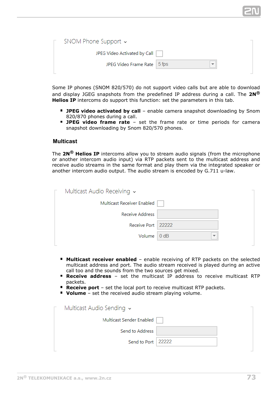 2N Helios IP Configuration manual v2.6 User Manual | Page 73 / 110