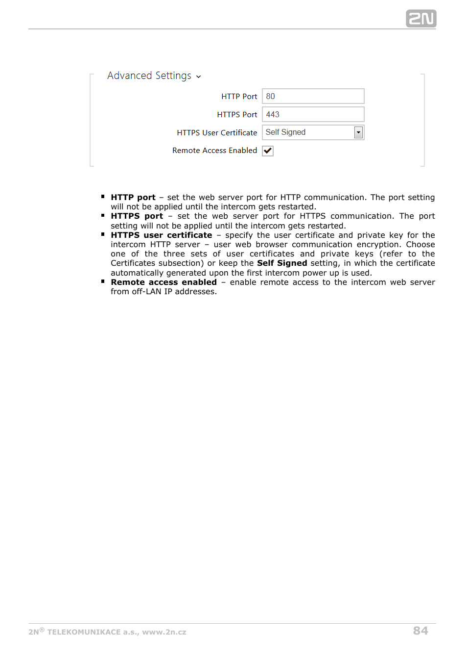 2N Helios IP Configuration manual v2.6 User Manual | Page 84 / 110