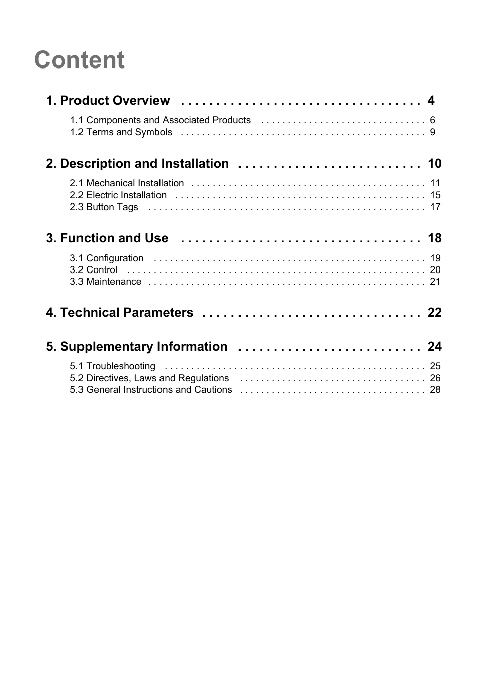 Content | 2N Helios IP Uni User Manual | Page 3 / 30