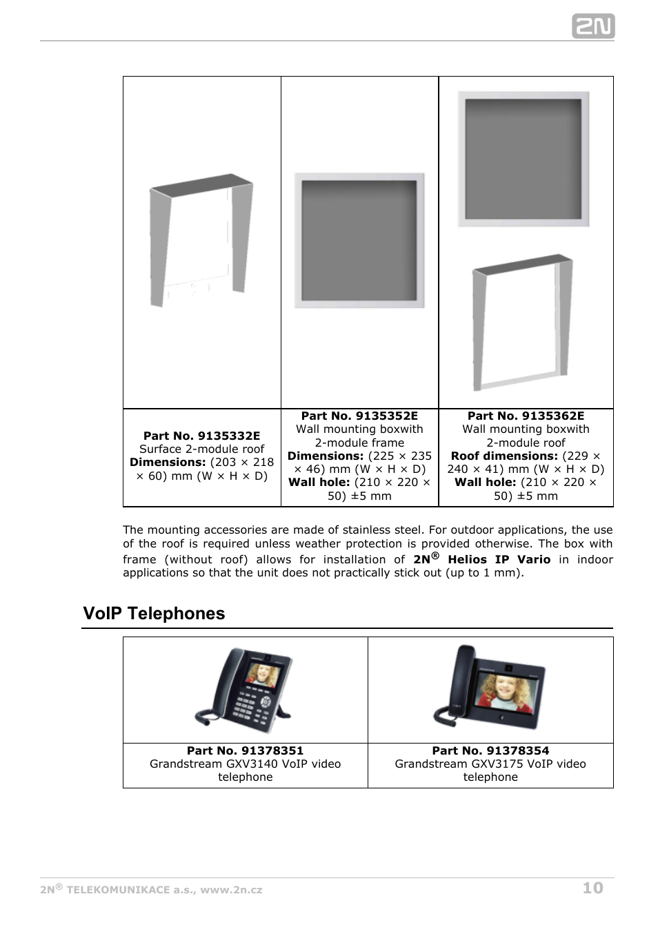 Voip telephones | 2N Helios IP Vario User Manual | Page 10 / 70