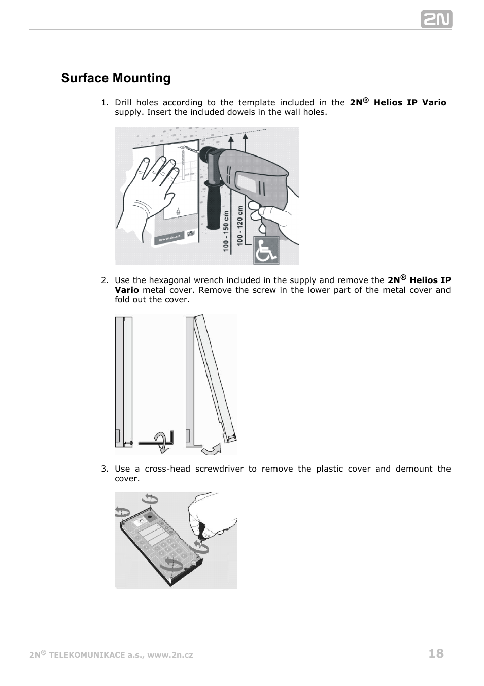 Surface mounting | 2N Helios IP Vario User Manual | Page 18 / 70