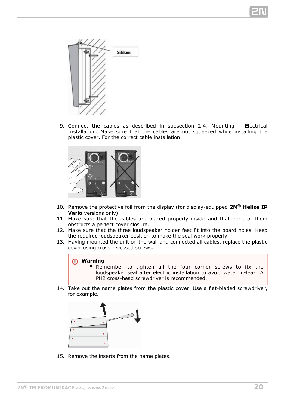 2N Helios IP Vario User Manual | Page 20 / 70