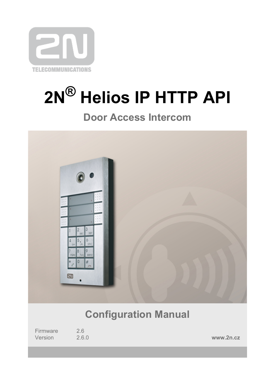 2N Helios IP HTTP API v2.6 User Manual | 29 pages