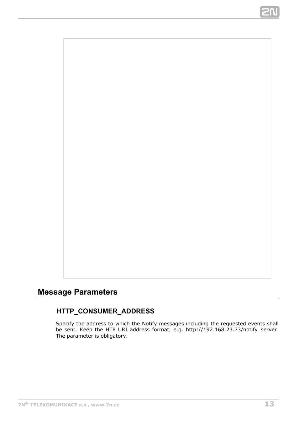 Message parameters | 2N Helios IP HTTP API v2.6 User Manual | Page 13 / 29