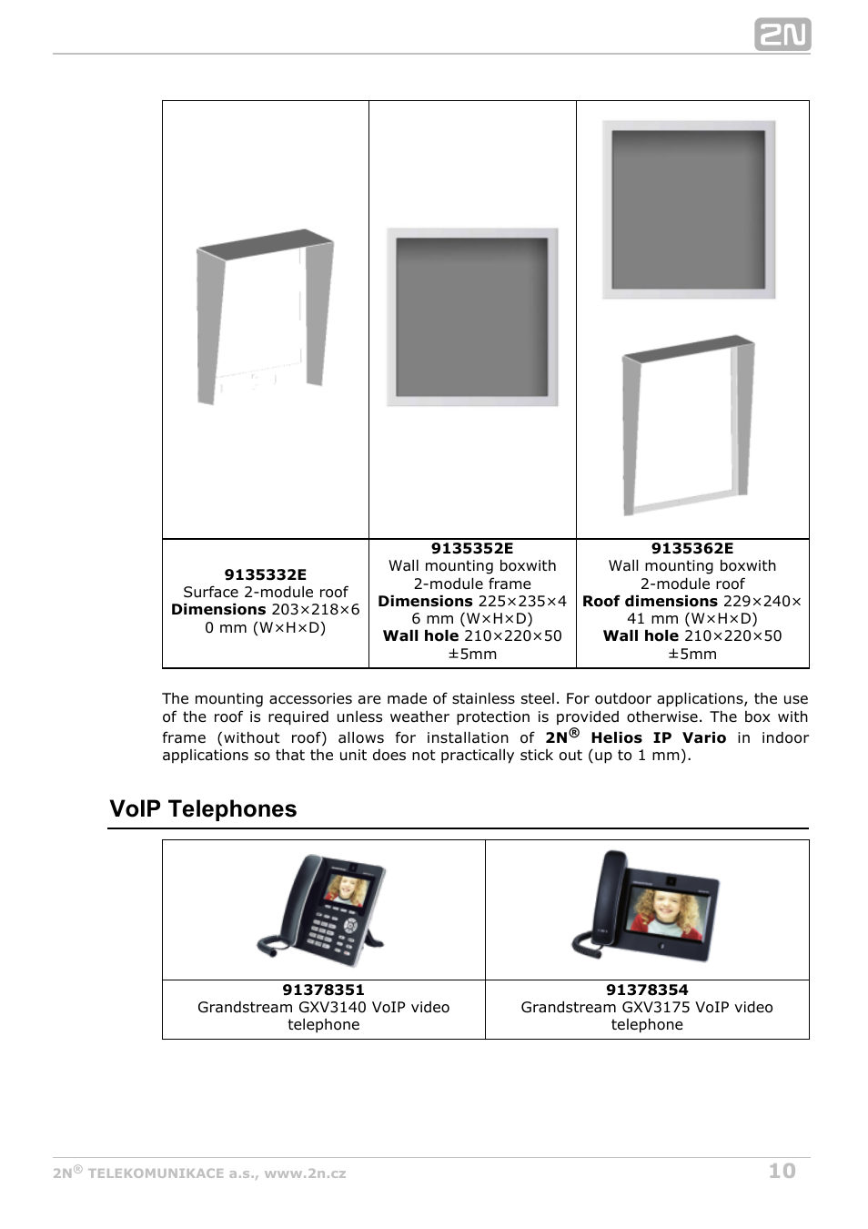 Voip telephones | 2N Helios IP Vario User Manual | Page 10 / 55