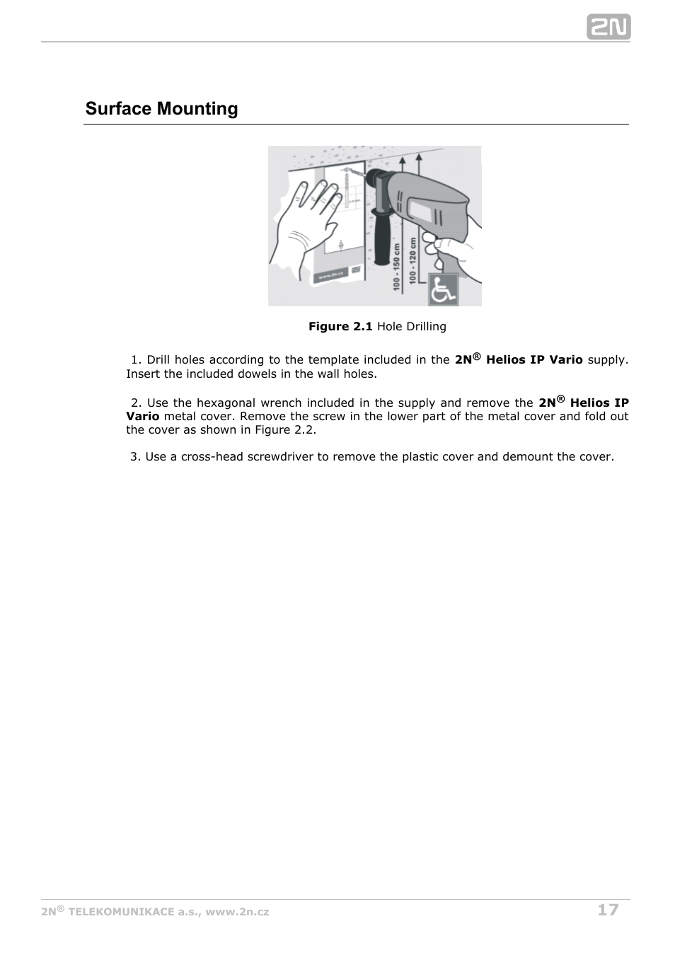 Surface mounting | 2N Helios IP Vario User Manual | Page 17 / 55