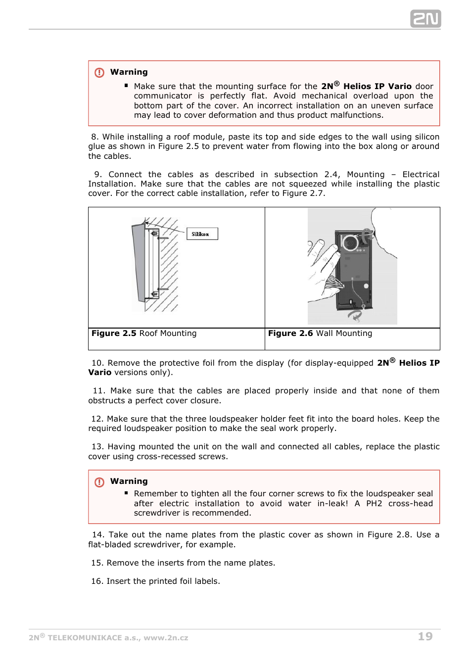 2N Helios IP Vario User Manual | Page 19 / 55