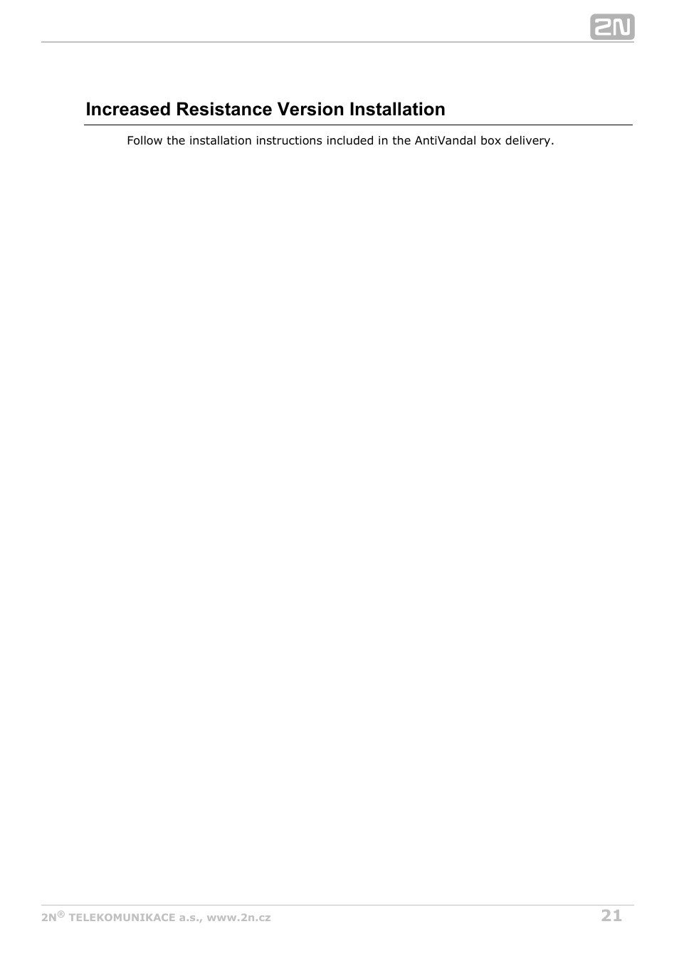 Increased resistance version installation | 2N Helios IP Vario User Manual | Page 21 / 55