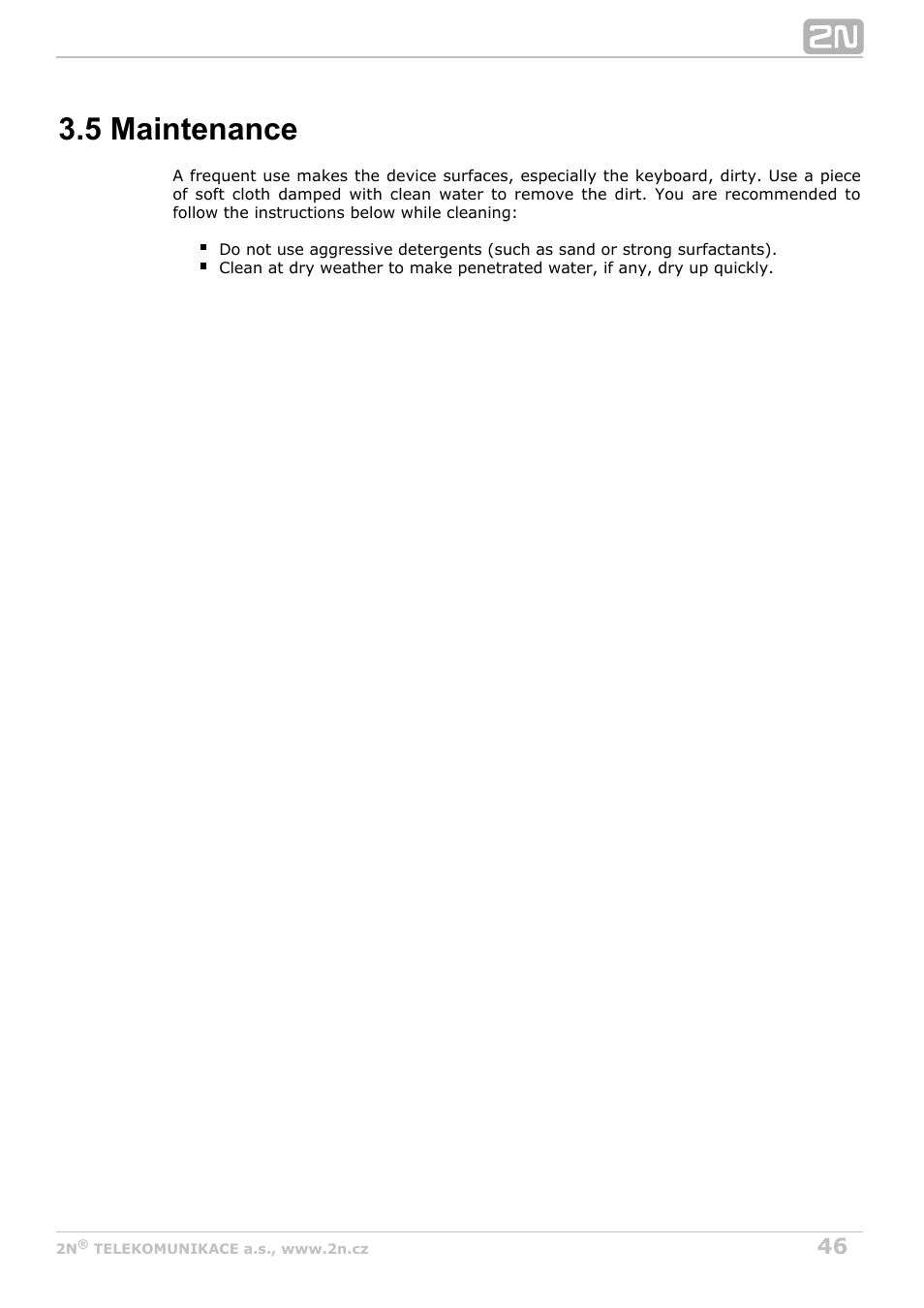 5 maintenance | 2N Helios IP Vario User Manual | Page 46 / 55