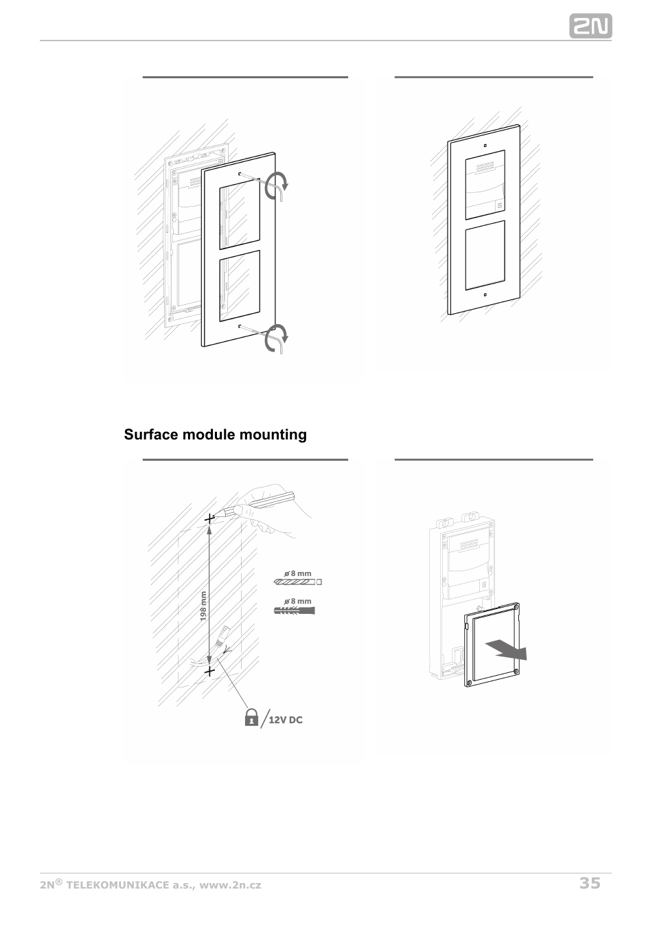 Surface module mounting | 2N Helios IP Verso User Manual | Page 35 / 113