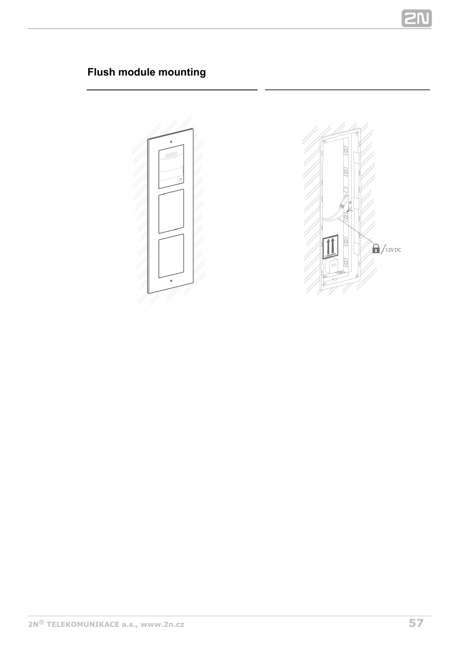 Flush module mounting | 2N Helios IP Verso User Manual | Page 57 / 113