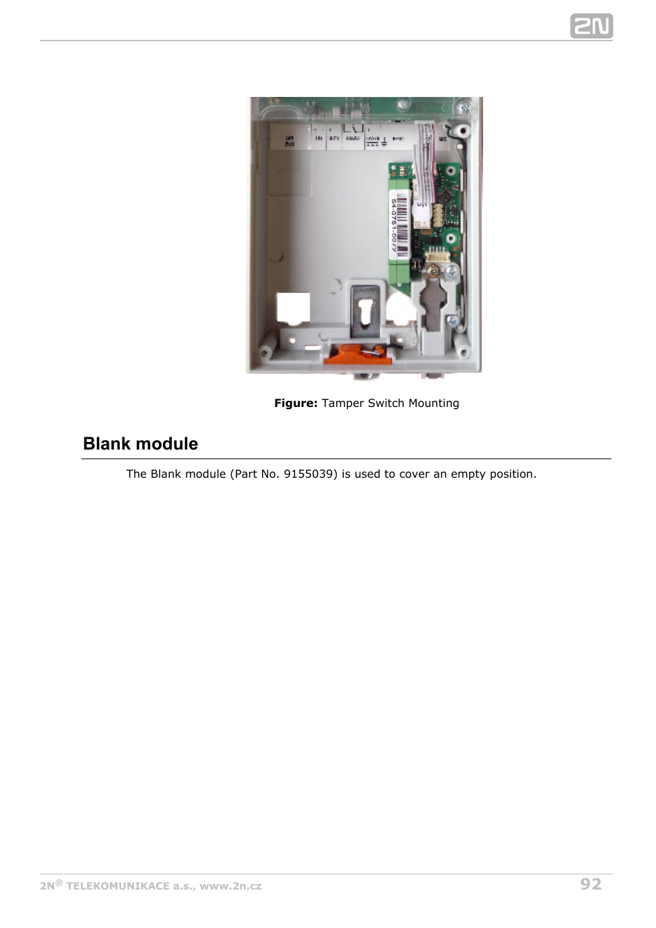 Blank module | 2N Helios IP Verso User Manual | Page 92 / 113