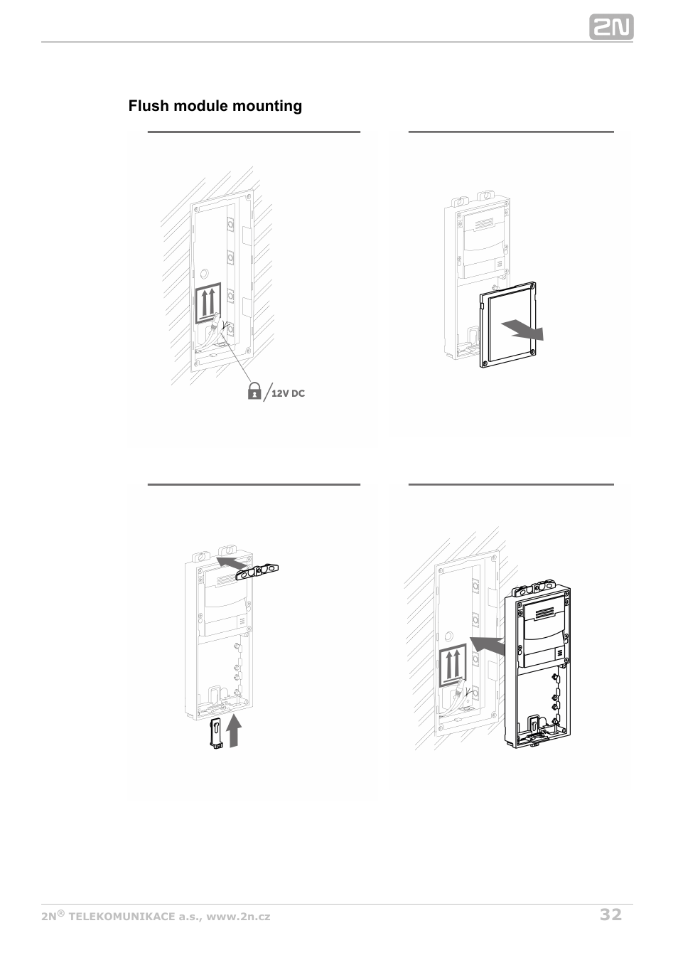 Flush module mounting | 2N Helios IP Verso v1.1 User Manual | Page 32 / 112