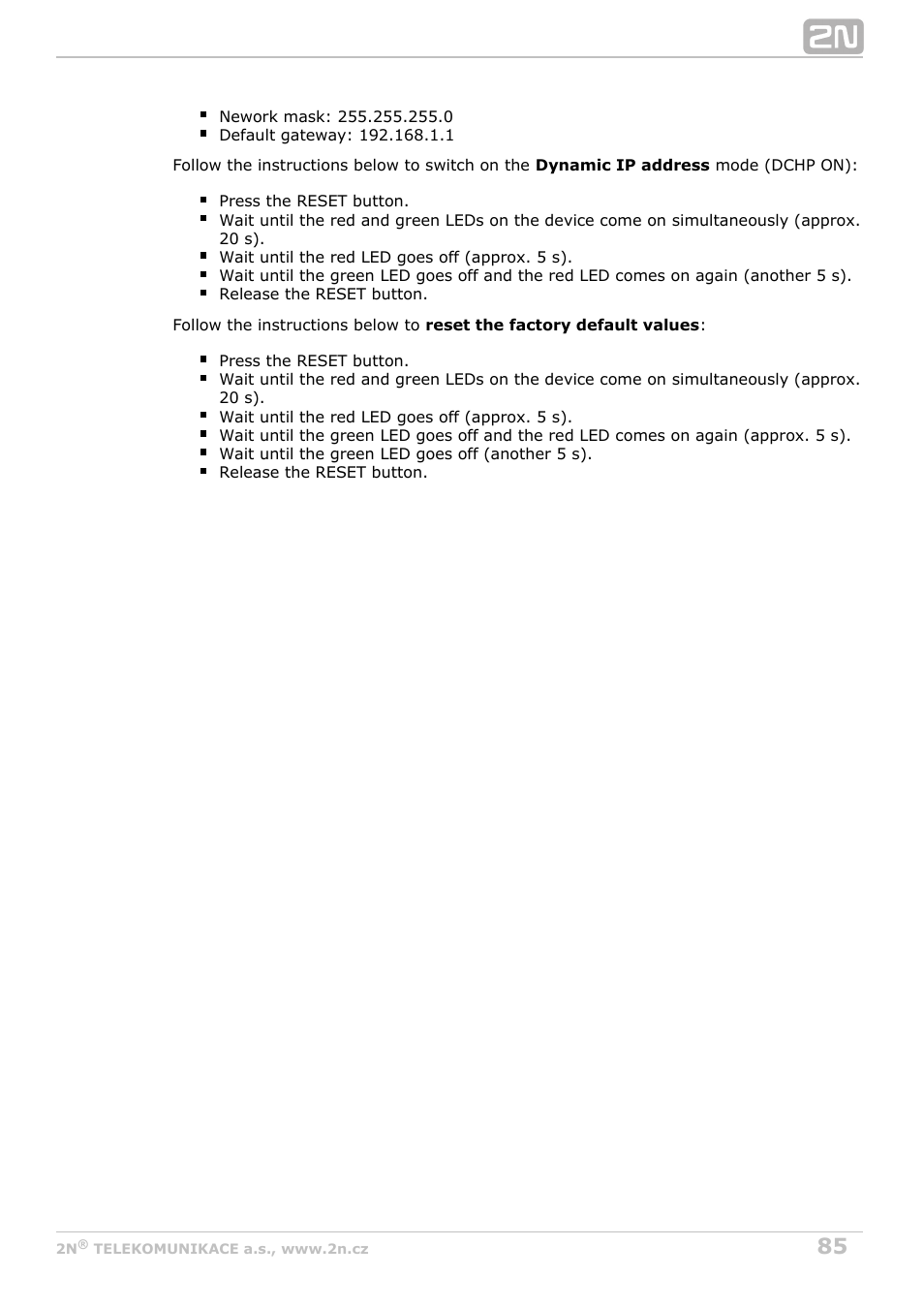 2N Helios IP Verso v1.1 User Manual | Page 85 / 112