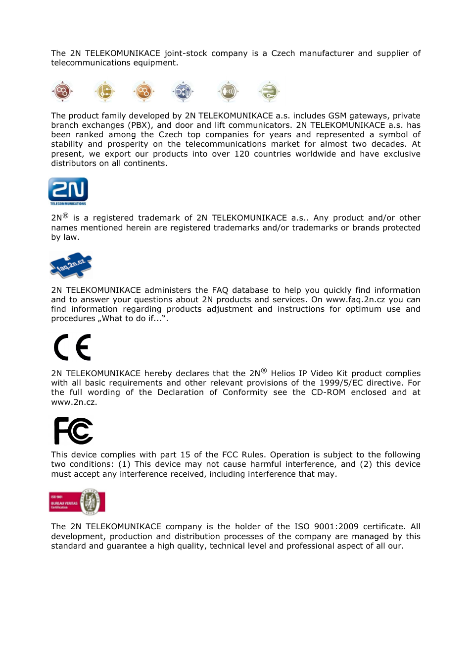 Content | 2N Helios IP Video Kit User Manual | Page 2 / 29