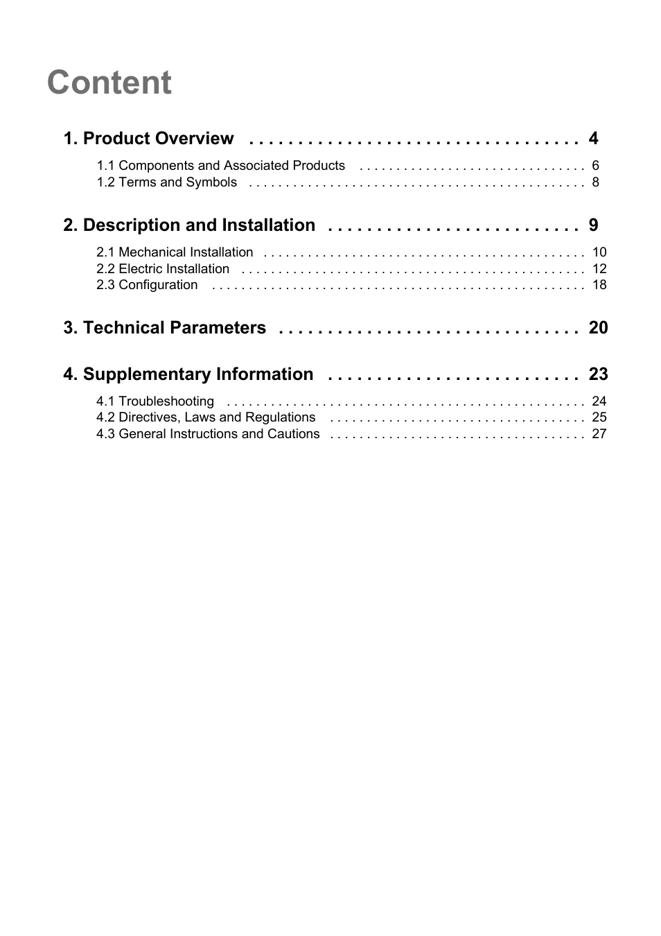 Content | 2N Helios IP Video Kit User Manual | Page 3 / 29