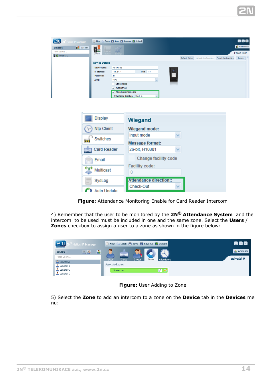 2N Attendance System v1.2 User Manual | Page 14 / 40