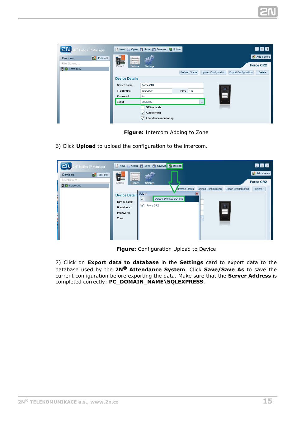 2N Attendance System v1.2 User Manual | Page 15 / 40