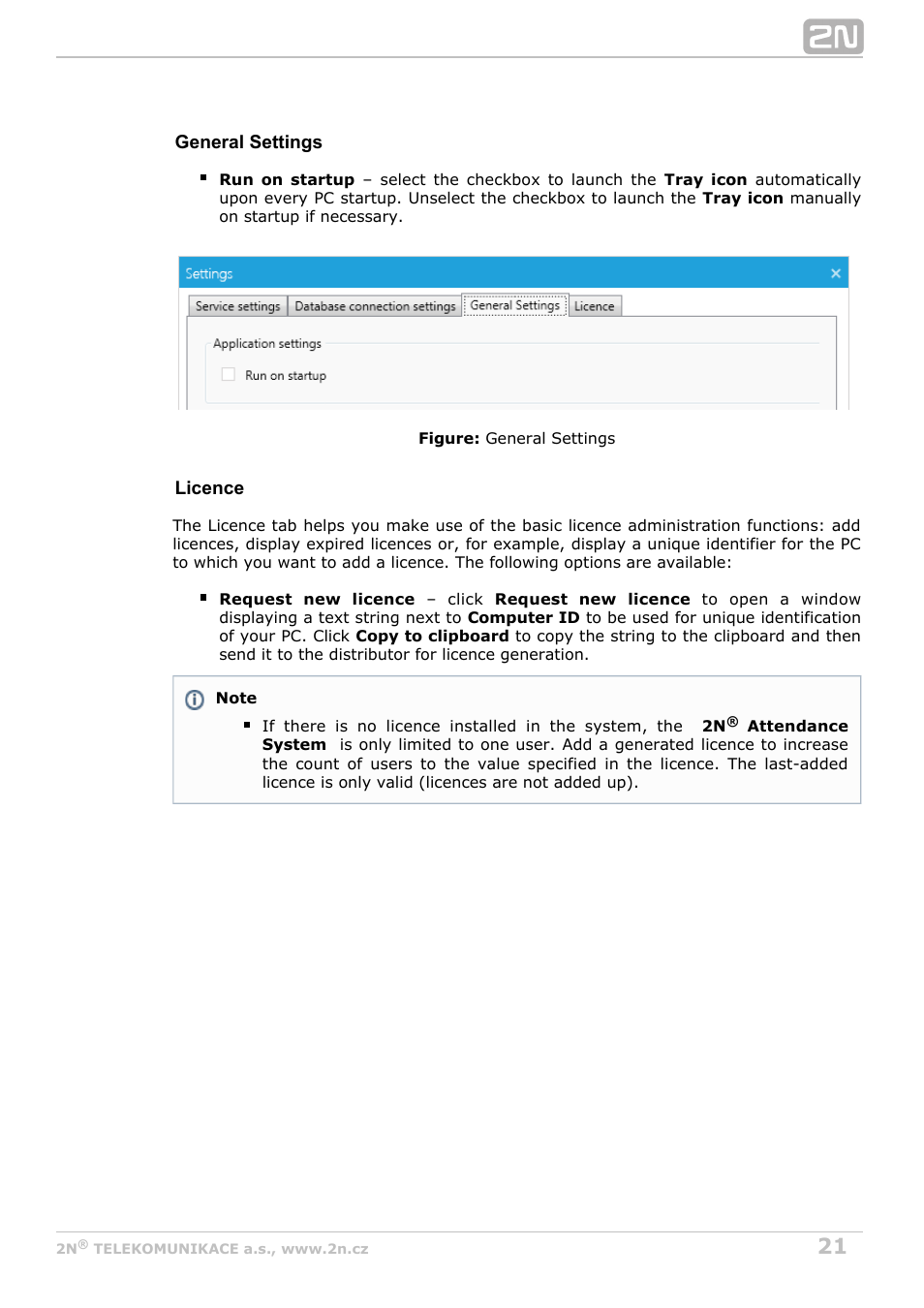 2N Attendance System v1.2 User Manual | Page 21 / 40