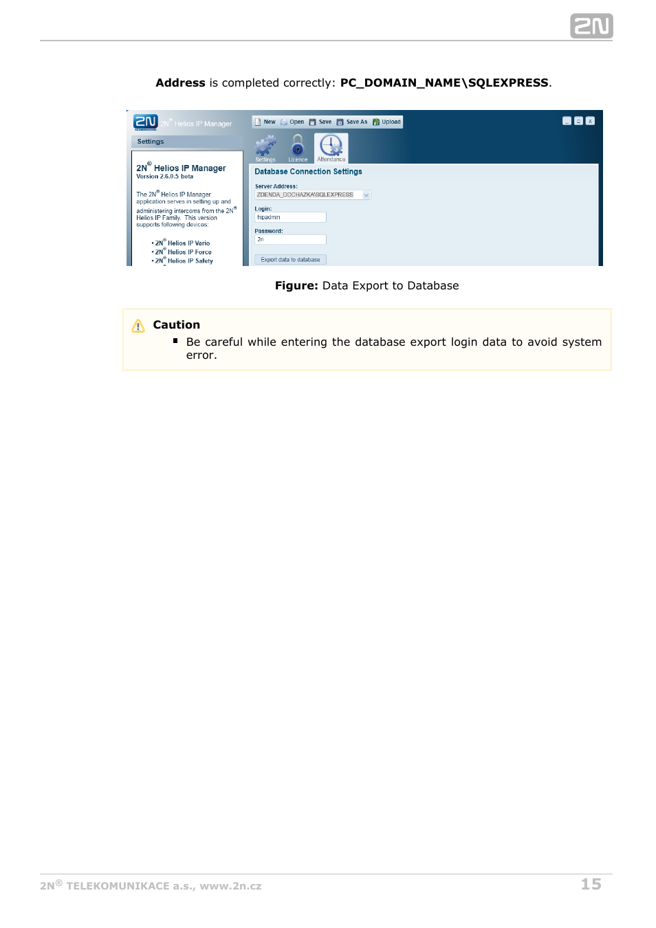 2N Attendance System v1.0 User Manual | Page 15 / 38