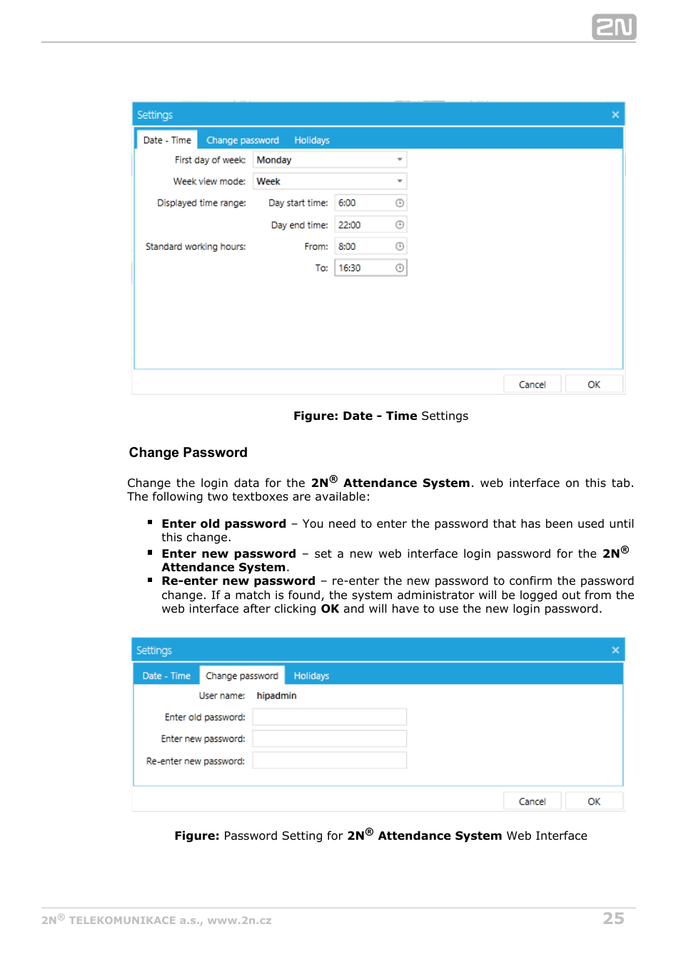 2N Attendance System v1.0 User Manual | Page 25 / 38