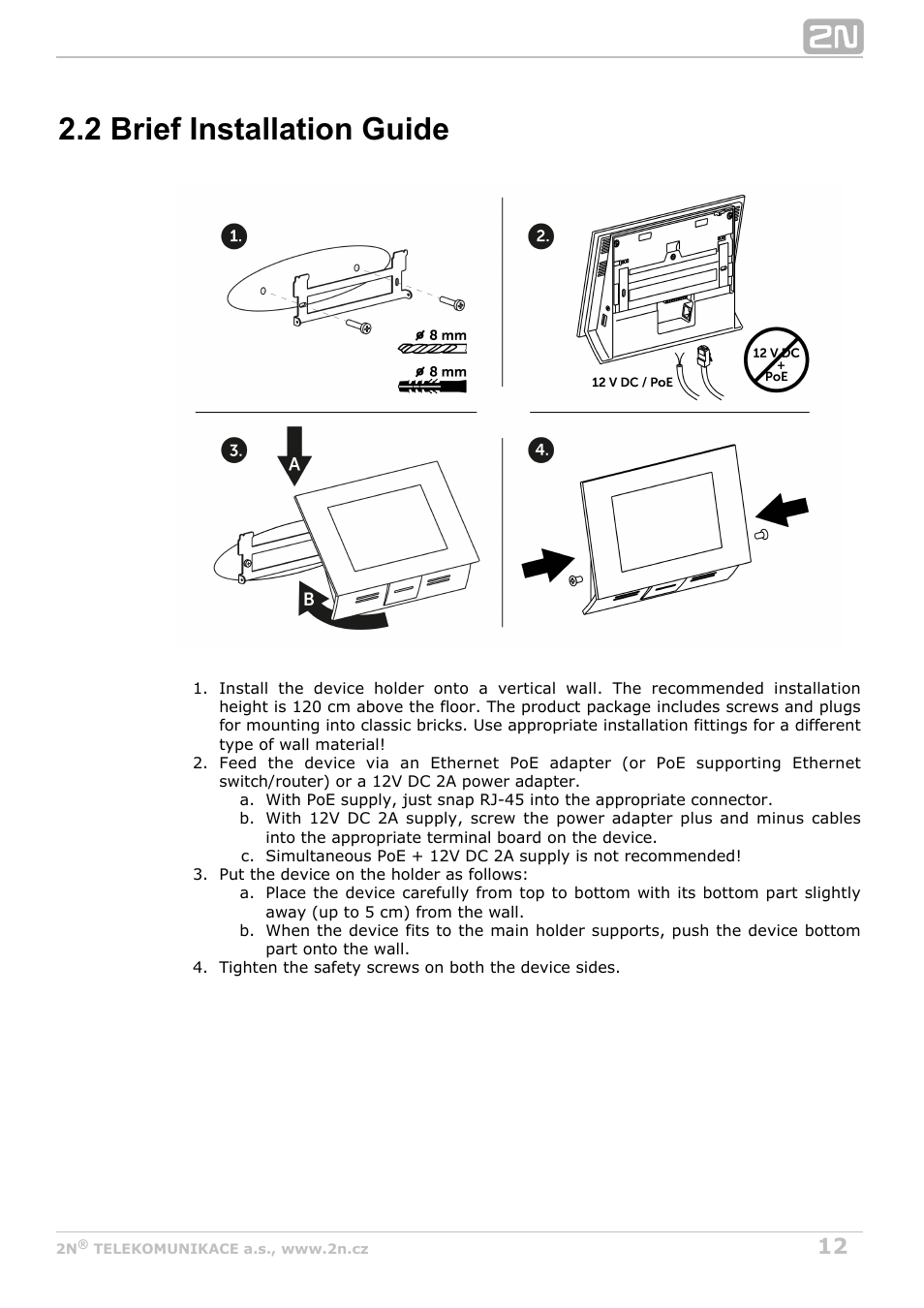 2 brief installation guide | 2N Indoor Touch User guide v1.2 User Manual | Page 12 / 36