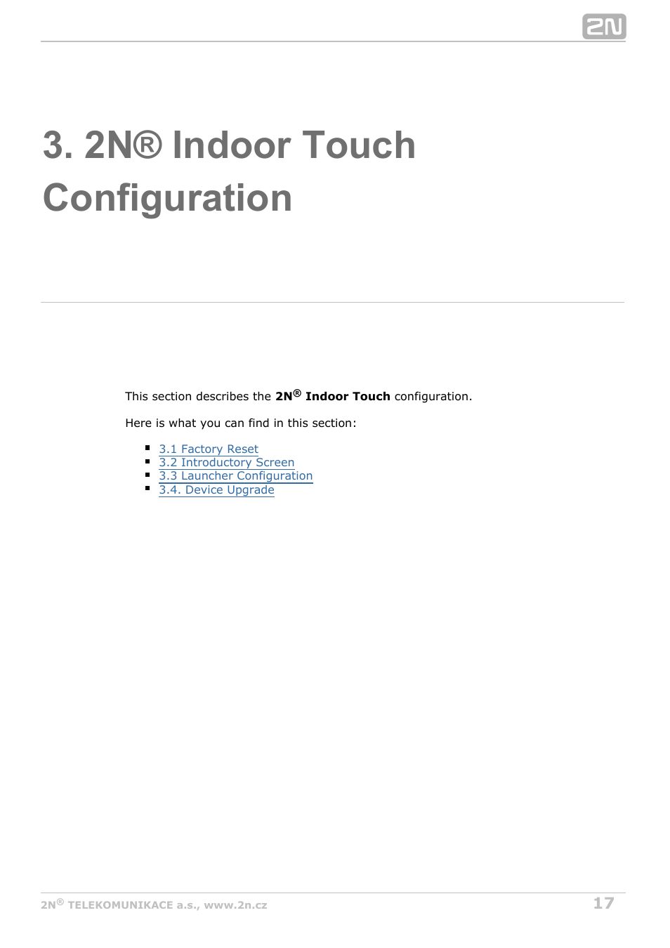 2n® indoor touch configuration | 2N Indoor Touch User guide v1.2 User Manual | Page 17 / 36