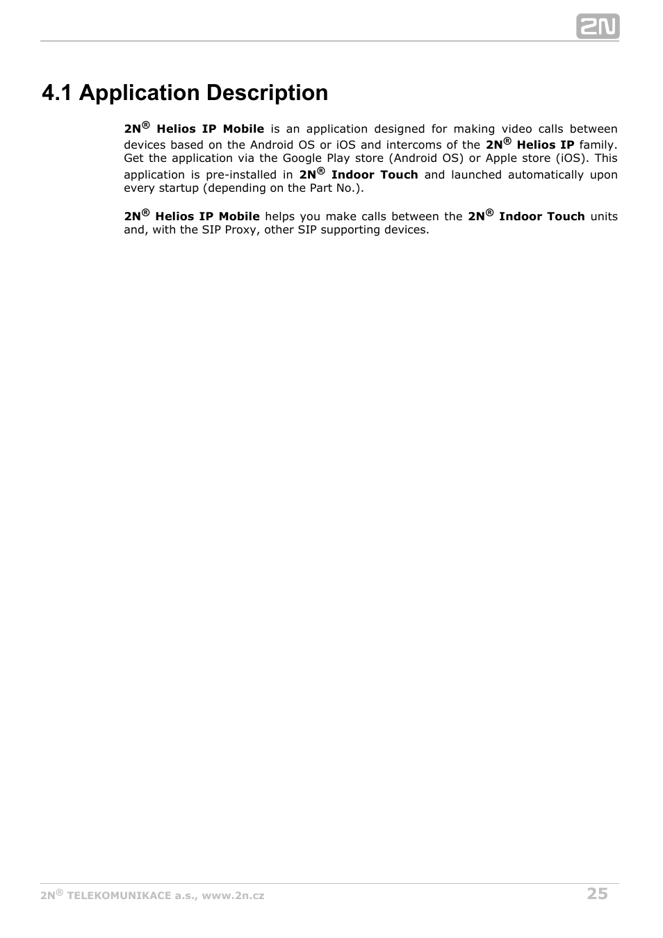 1 application description | 2N Indoor Touch User guide v1.2 User Manual | Page 25 / 36