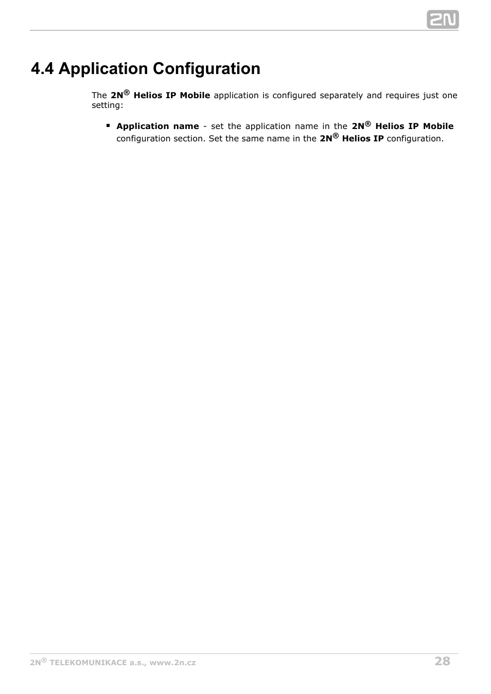 4 application configuration | 2N Indoor Touch User guide v1.2 User Manual | Page 28 / 36