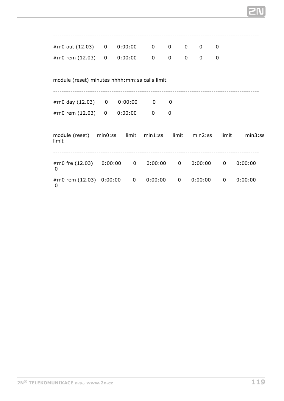 2N BRI Lite/Enterprise v1.8 User Manual | Page 119 / 129