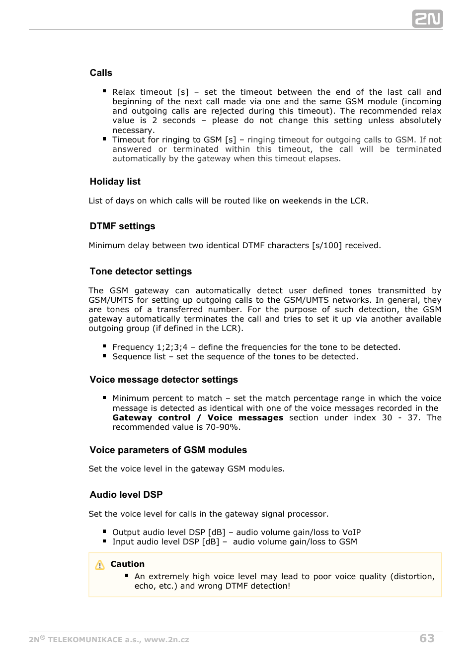 2N BRI Lite/Enterprise v1.8 User Manual | Page 63 / 129