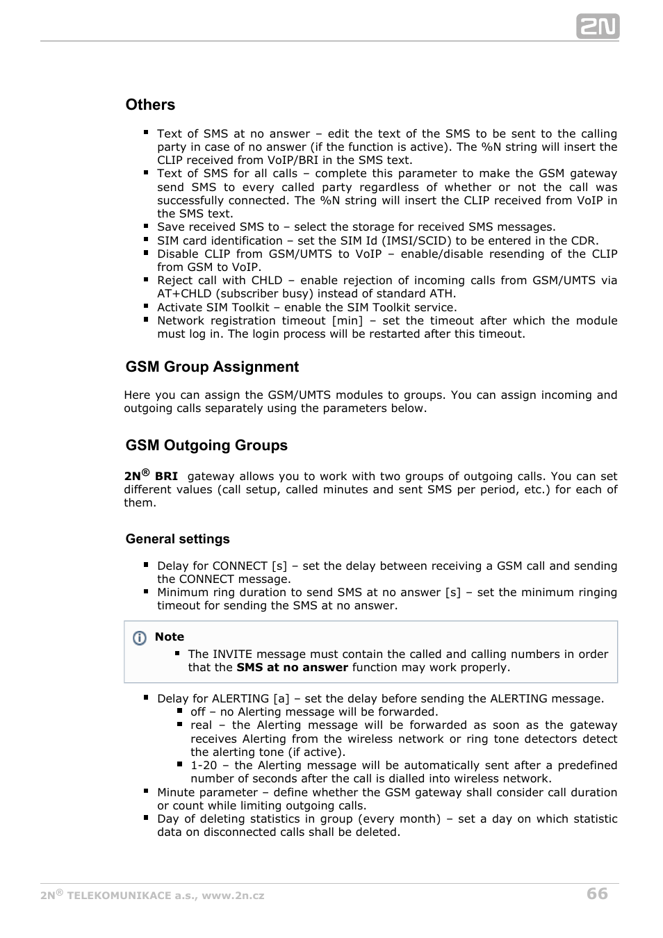 Others, Gsm group assignment, Gsm outgoing groups | 2N BRI Lite/Enterprise v1.8 User Manual | Page 66 / 129