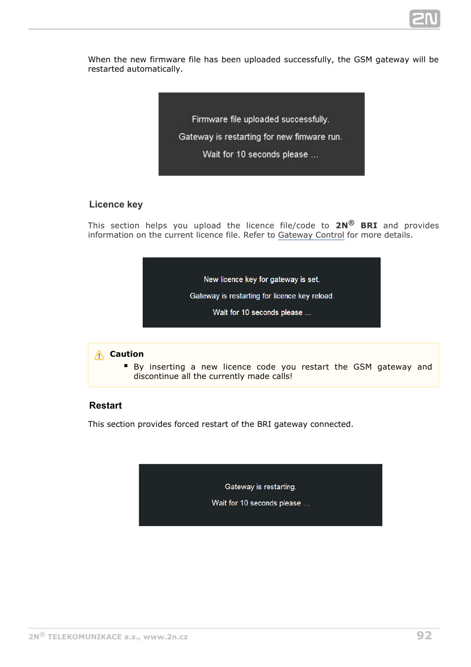 2N BRI Lite/Enterprise v1.8 User Manual | Page 92 / 129