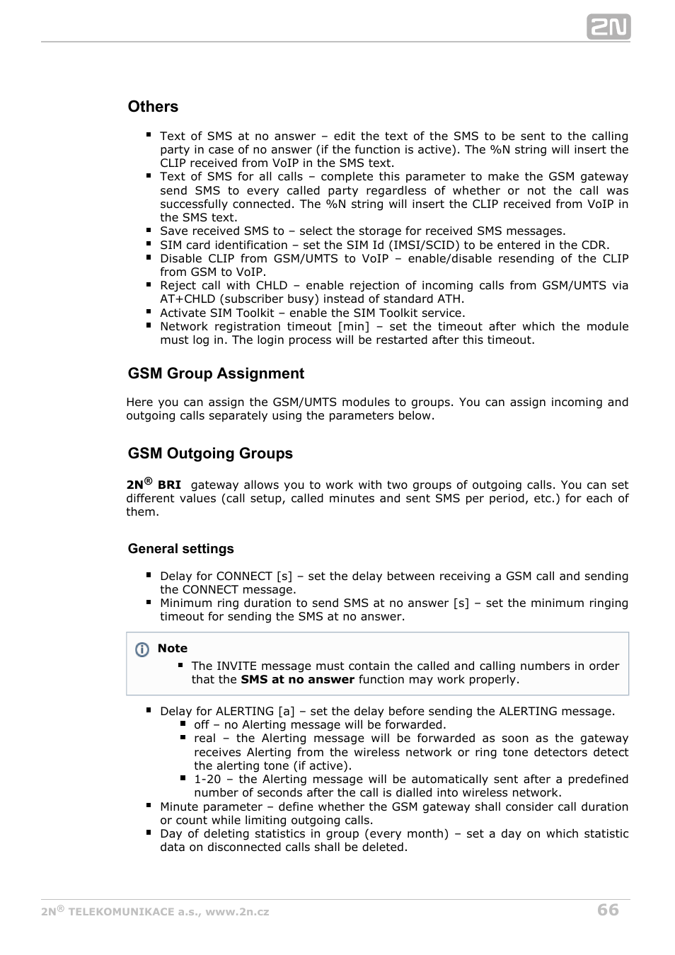 Others, Gsm group assignment, Gsm outgoing groups | 2N BRI Lite/Enterprise v1.7 User Manual | Page 66 / 130