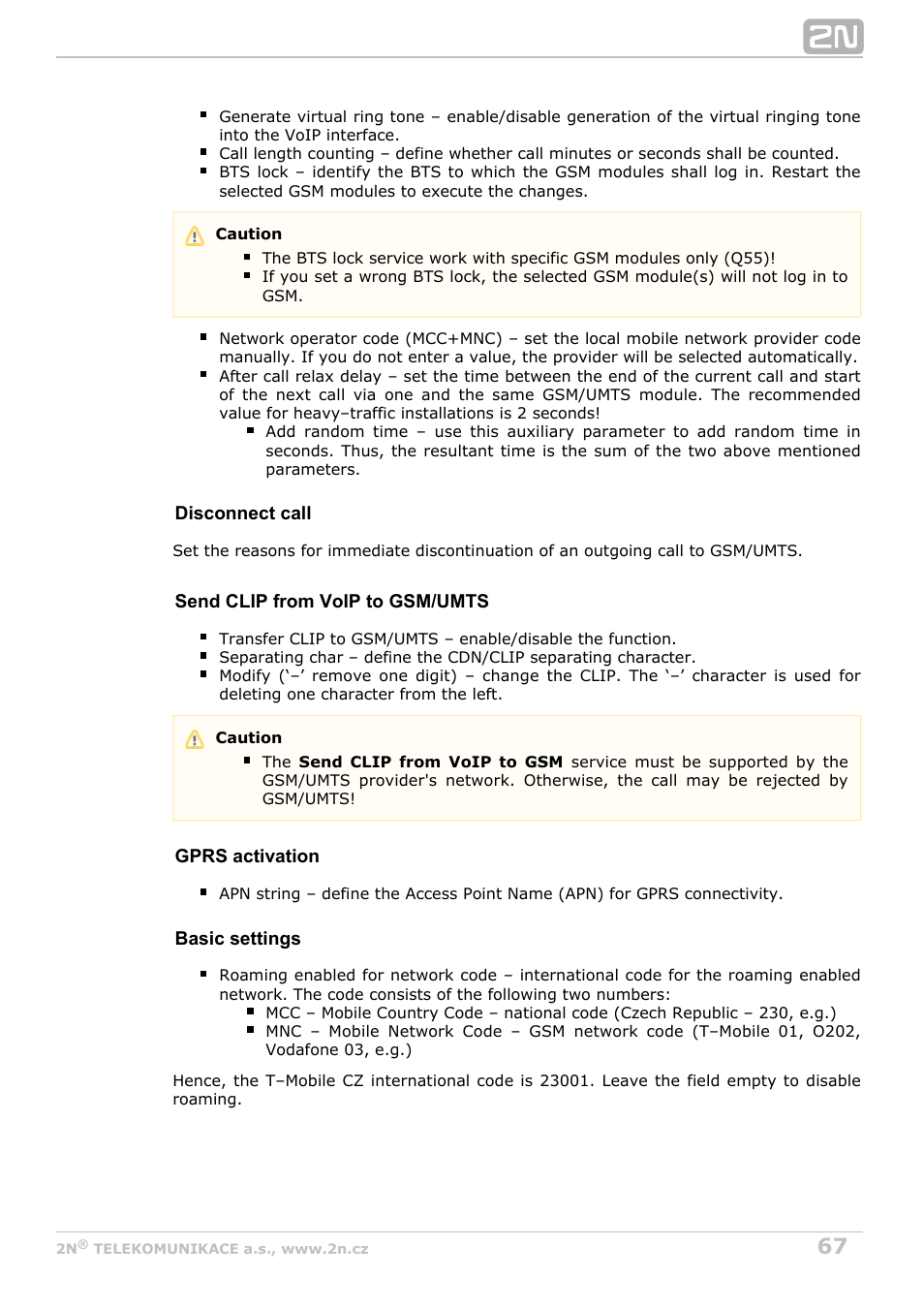 2N BRI Lite/Enterprise v1.7 User Manual | Page 67 / 130