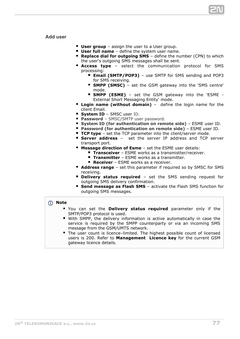 2N BRI Lite/Enterprise v1.7 User Manual | Page 77 / 130