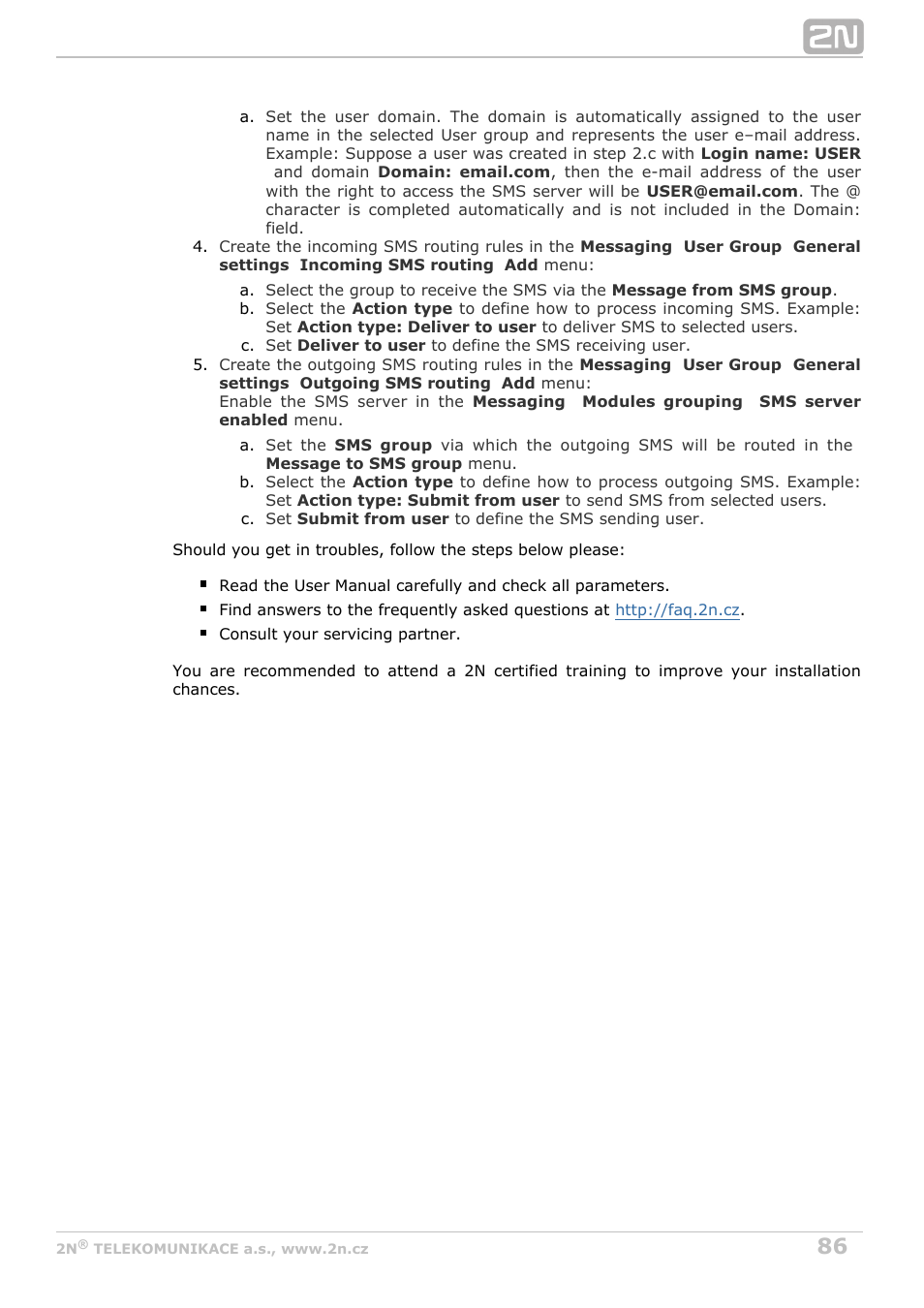 2N BRI Lite/Enterprise v1.7 User Manual | Page 86 / 130