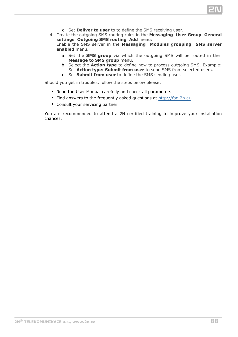 2N BRI Lite/Enterprise v1.7 User Manual | Page 88 / 130