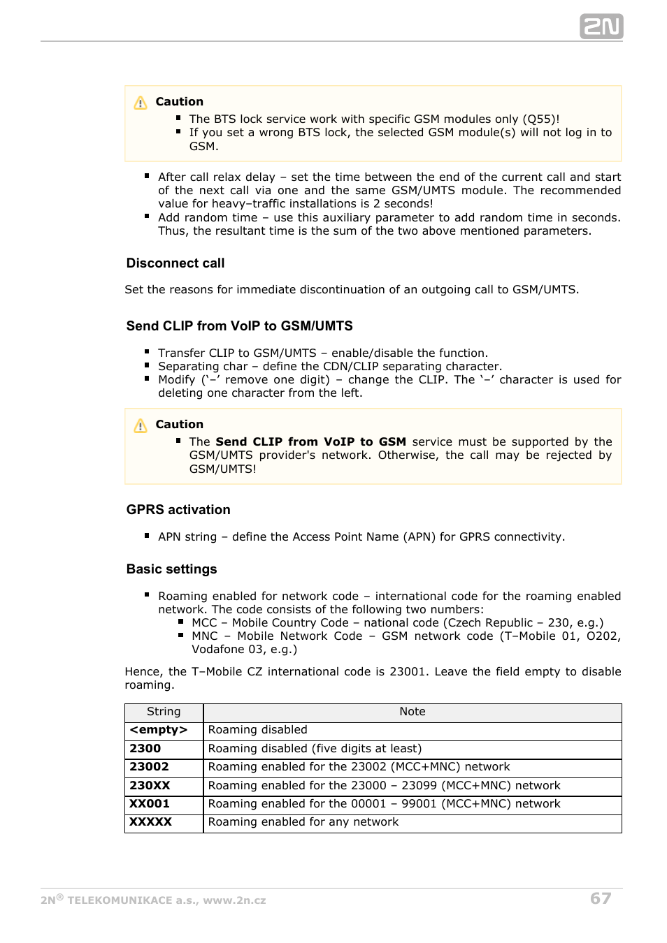 2N BRI Lite/Enterprise v1.6 User Manual | Page 67 / 127