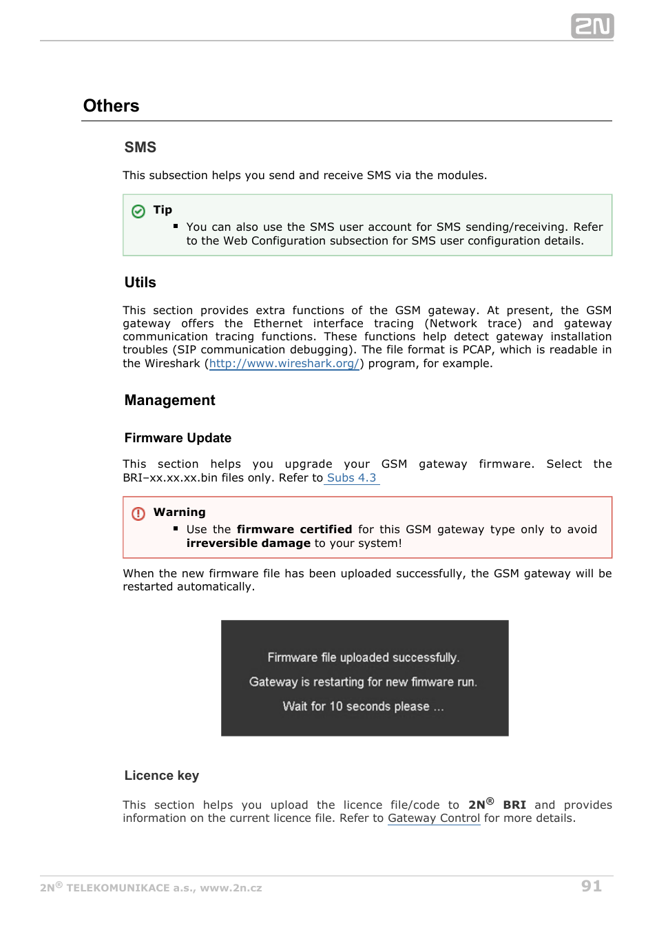 Others, Utils, Management | 2N BRI Lite/Enterprise v1.6 User Manual | Page 91 / 127