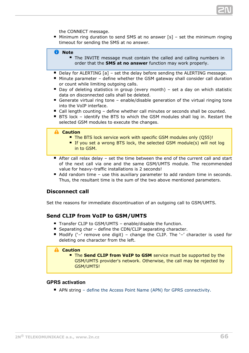 2N BRI Lite/Enterprise v1.5 User Manual | Page 66 / 134