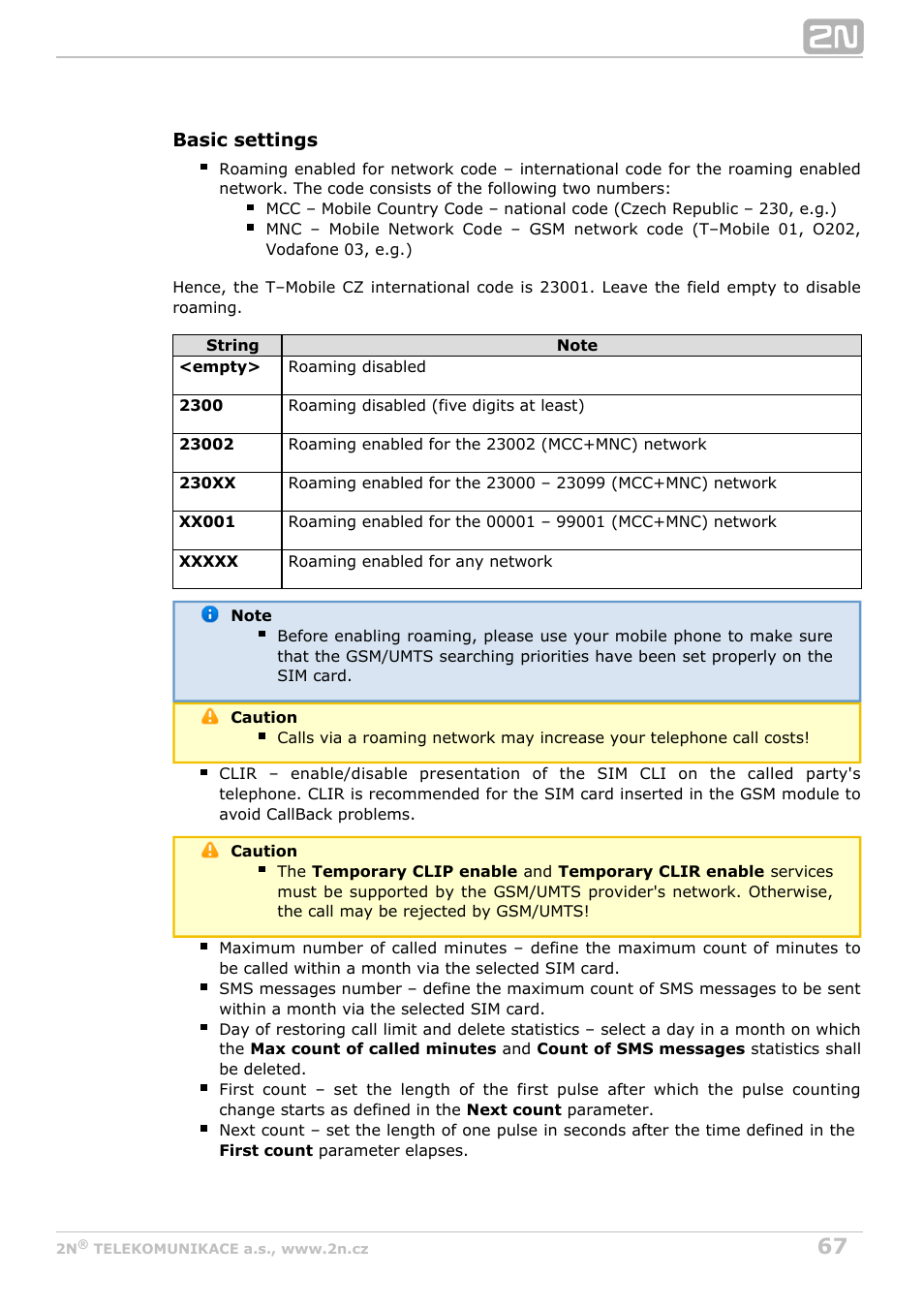 2N BRI Lite/Enterprise v1.5 User Manual | Page 67 / 134