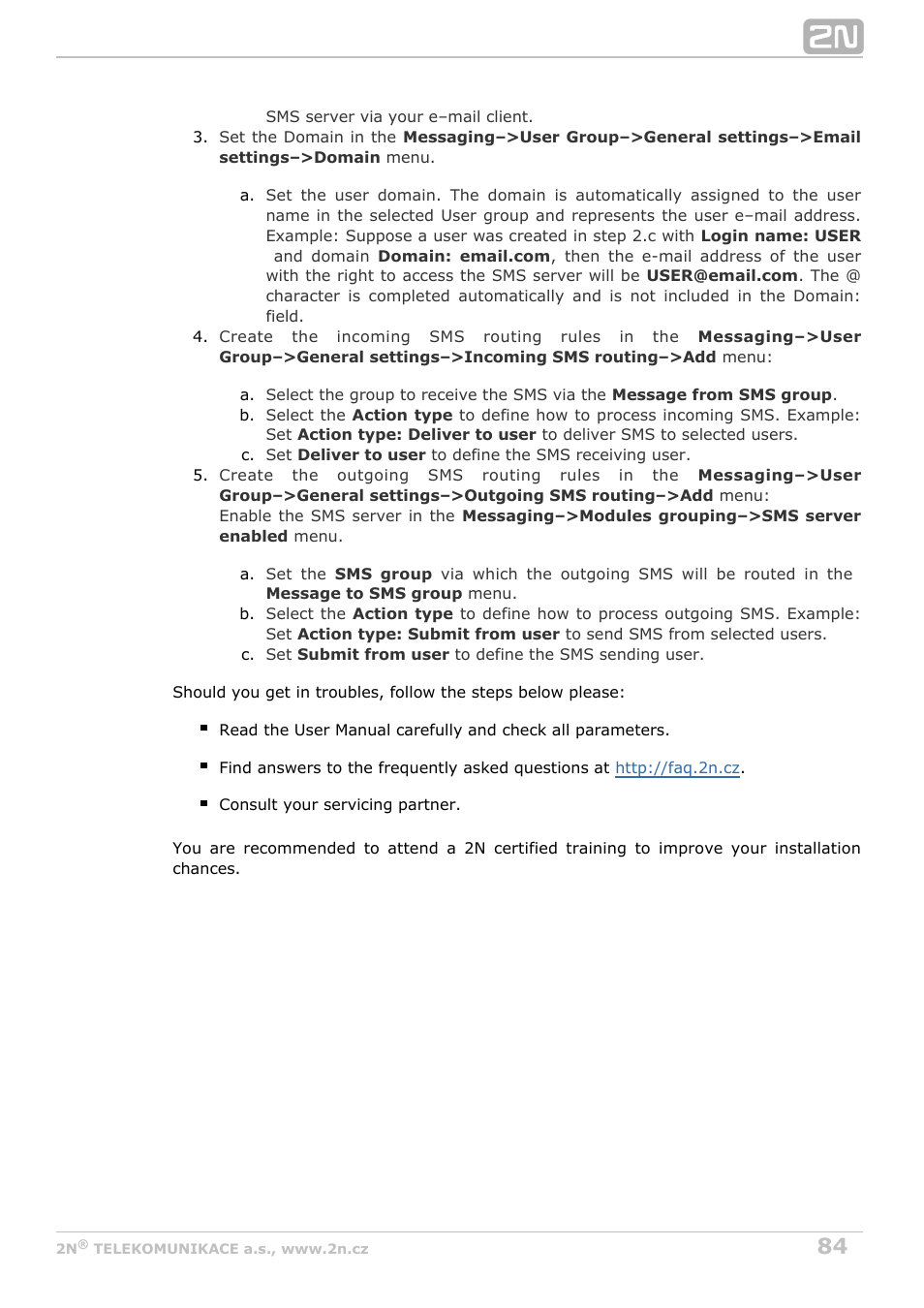 2N BRI Lite/Enterprise v1.5 User Manual | Page 84 / 134