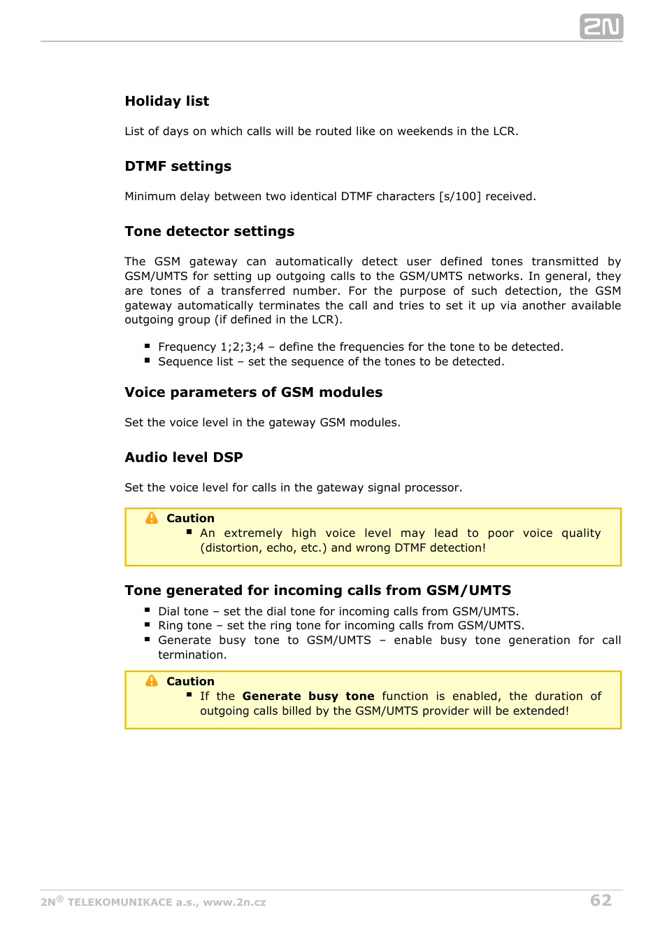 2N BRI Lite/Enterprise v1.4 User Manual | Page 62 / 132