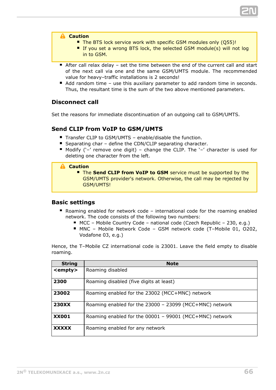 2N BRI Lite/Enterprise v1.4 User Manual | Page 66 / 132