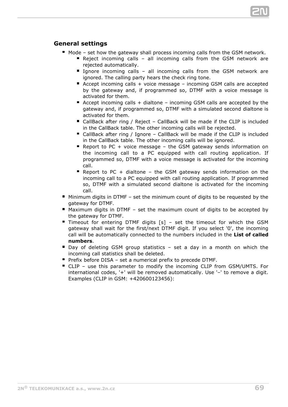 2N BRI Lite/Enterprise v1.4 User Manual | Page 69 / 132